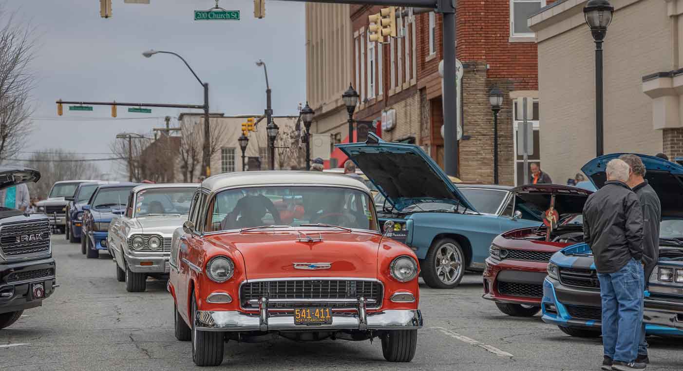 Classic cars downtown Lenoir, NC