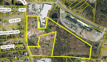 Aerial map of the Evergreene Industrial Park
