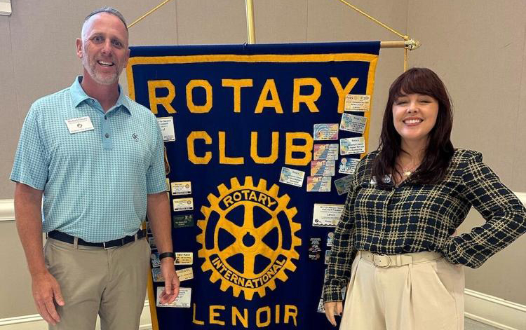 Click the Bolick updates Lenoir Rotary Club on local economy Slide Photo to Open
